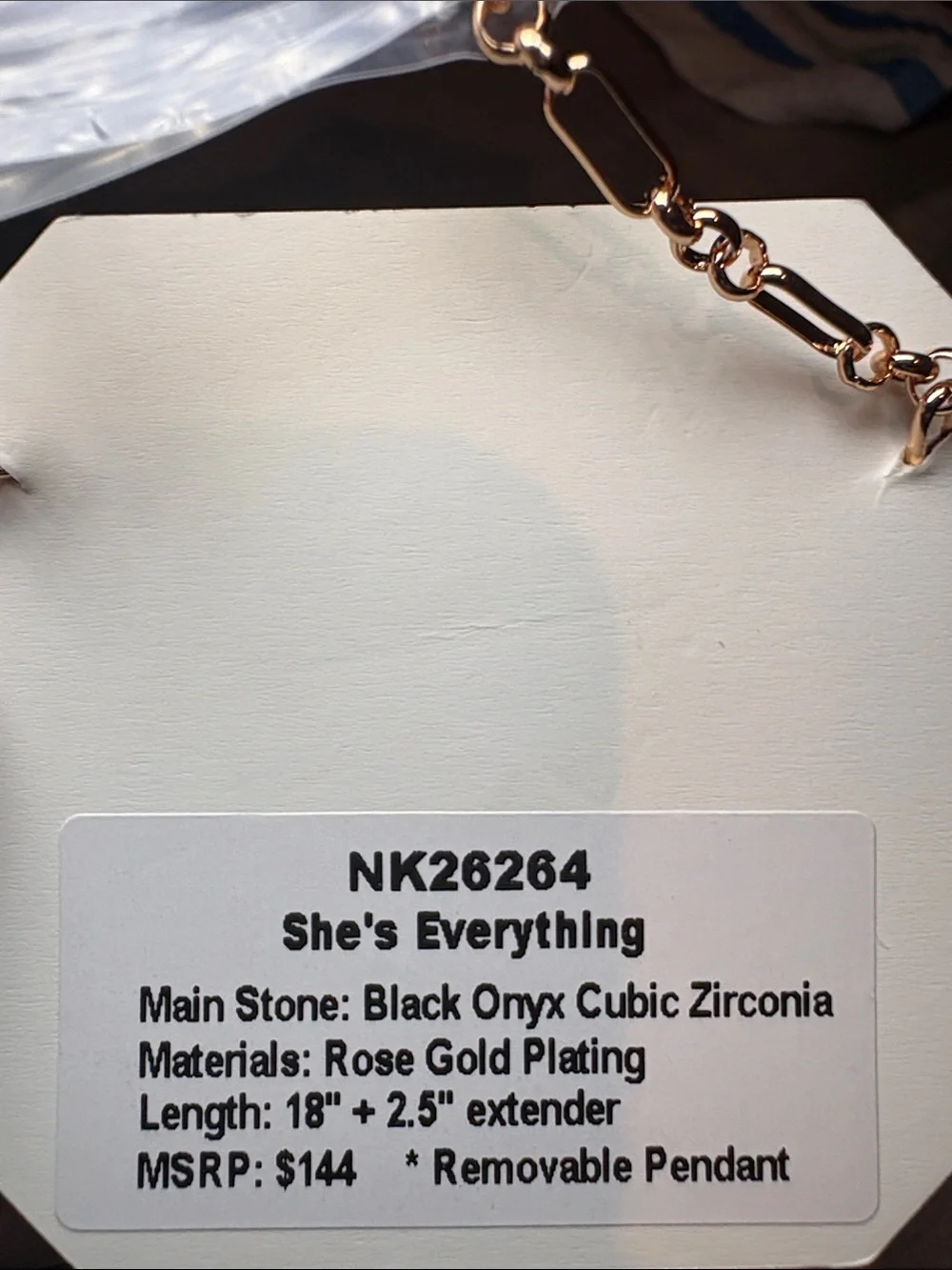 Bomb Party - OG Necklace - She’s Everything - Black Onyx CZ - Rose Gold